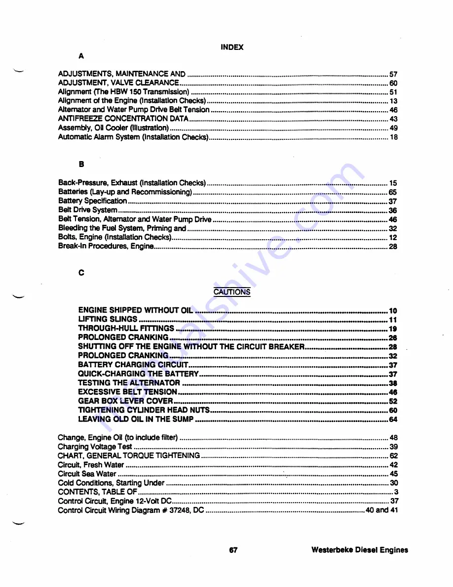 Westerbeke 40NA Operator'S Manual Download Page 69