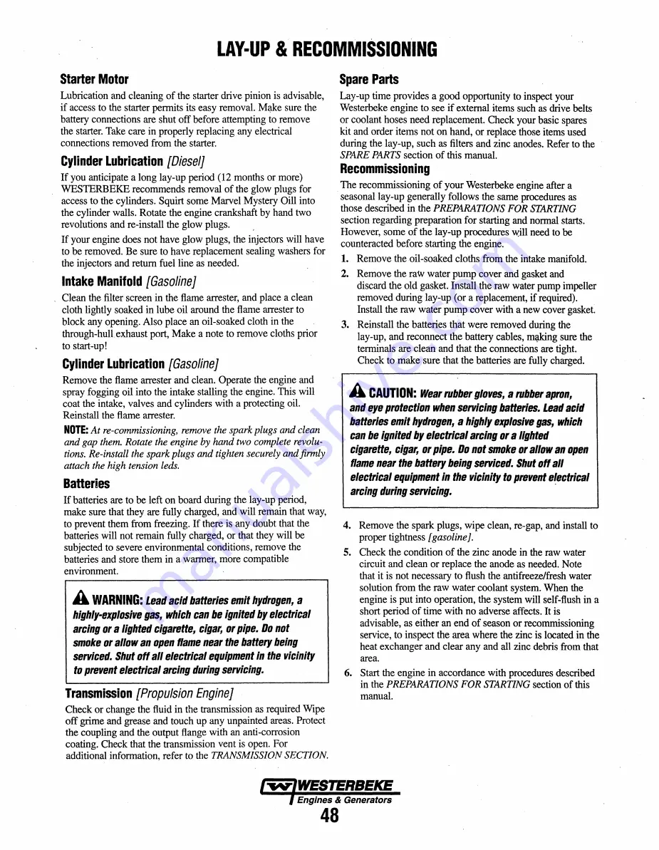 Westerbeke 44A FOUR - 35C THREE Operator'S Manual Download Page 55