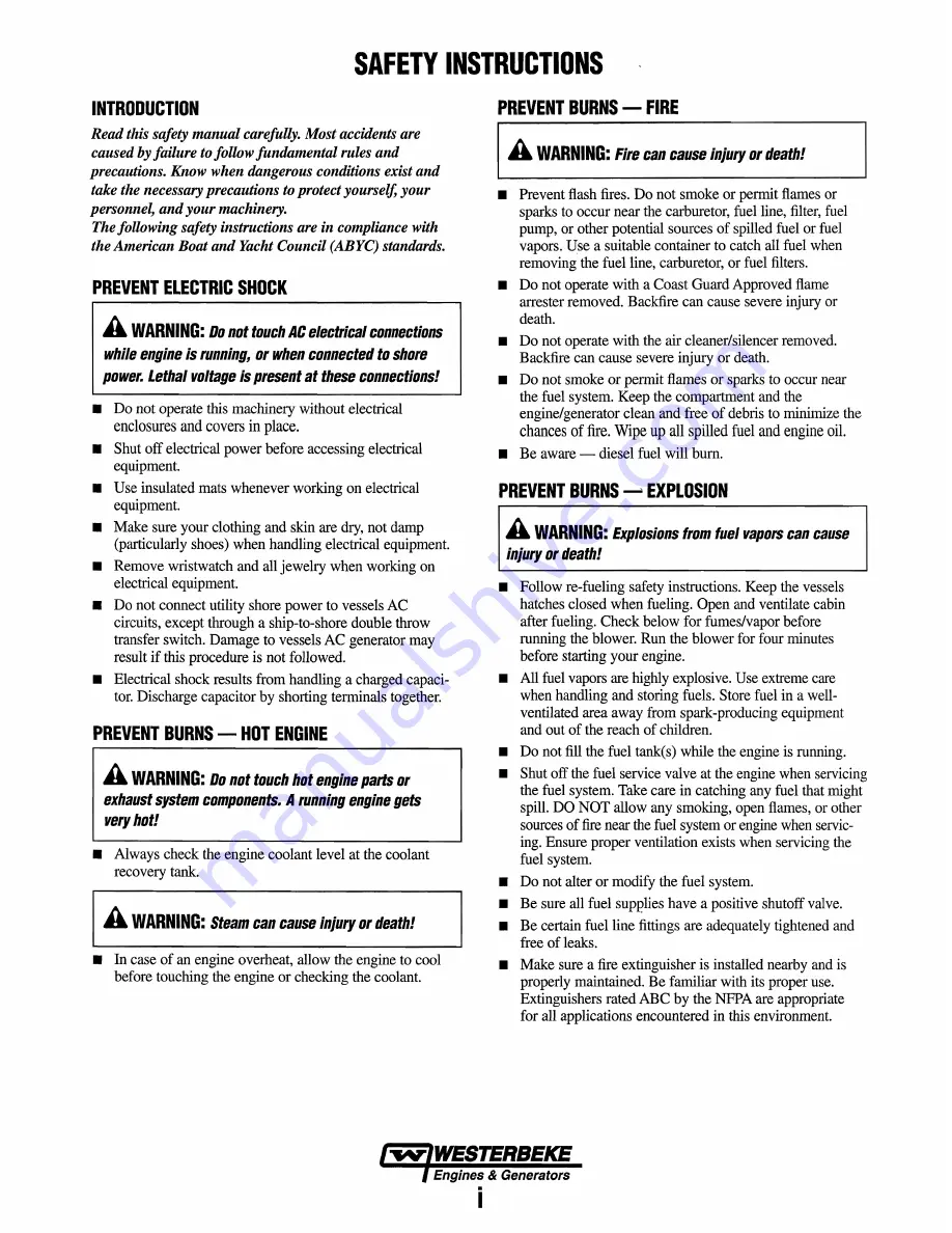 Westerbeke 65A-FOUR Operator'S Manual Download Page 3