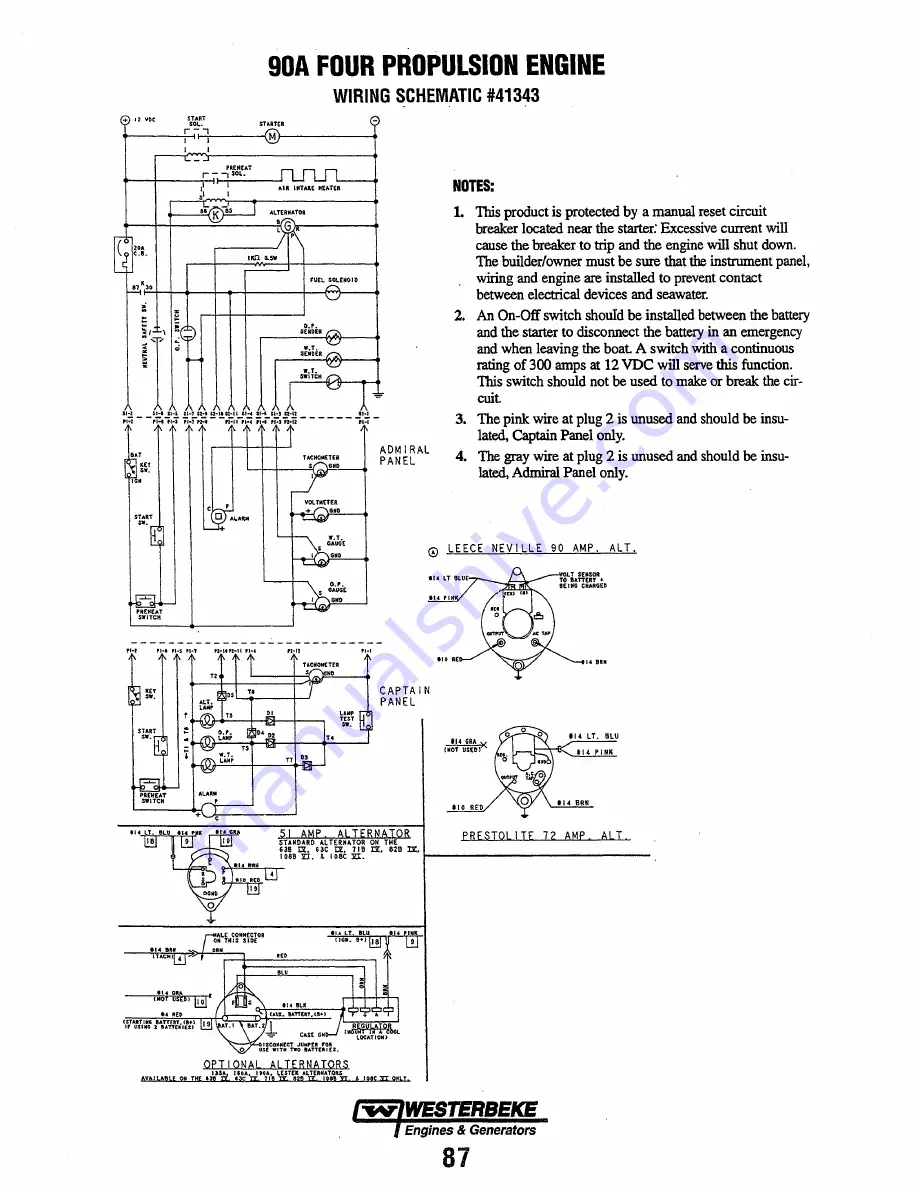 Westerbeke 90A Four Service Manual Download Page 91