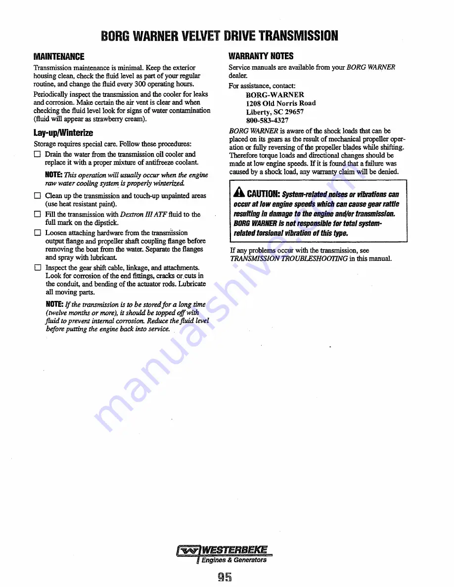 Westerbeke 90A Four Service Manual Download Page 99