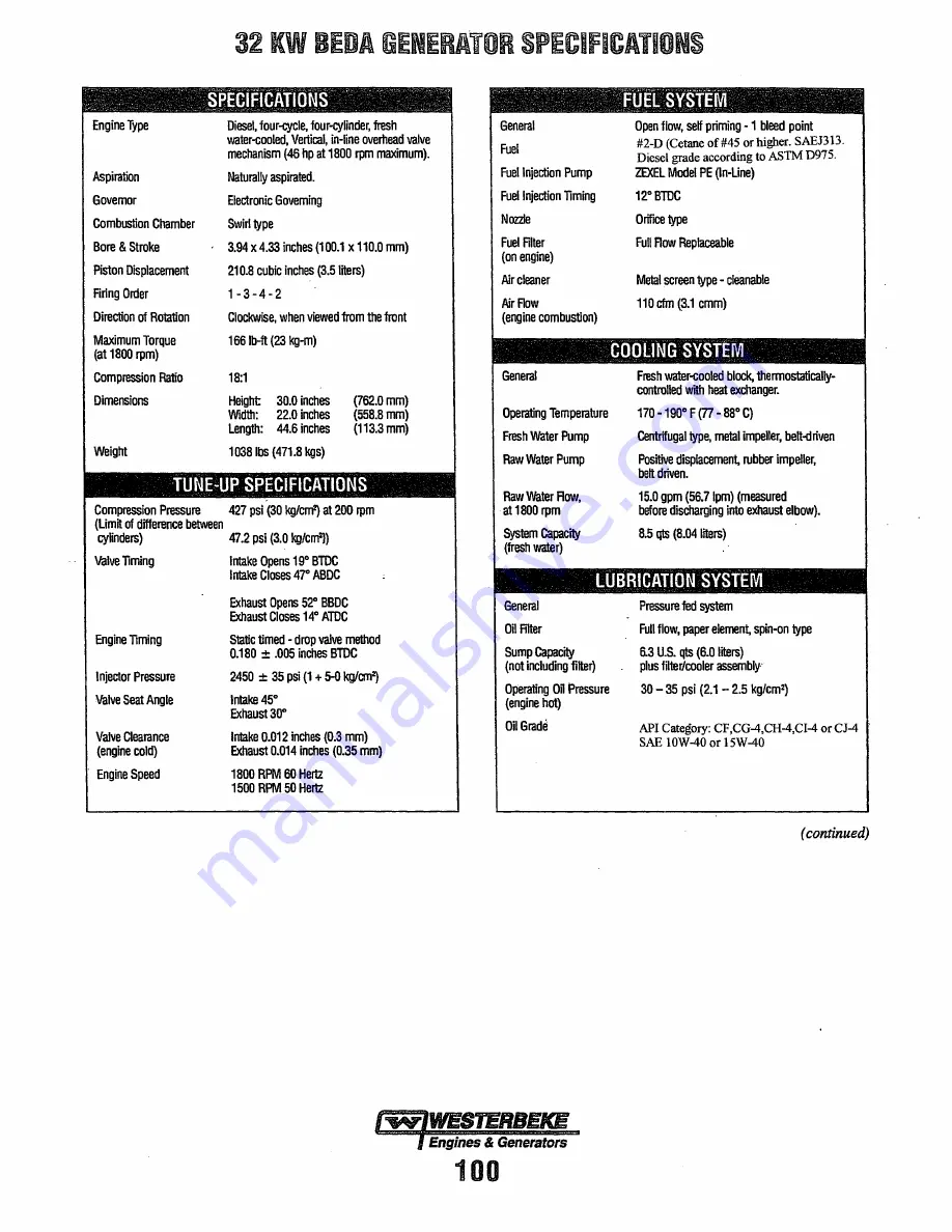 Westerbeke 90A Four Service Manual Download Page 104