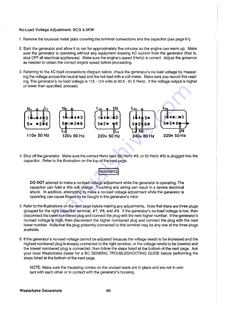 Westerbeke BCG4.0KW Operator'S Manual Download Page 63