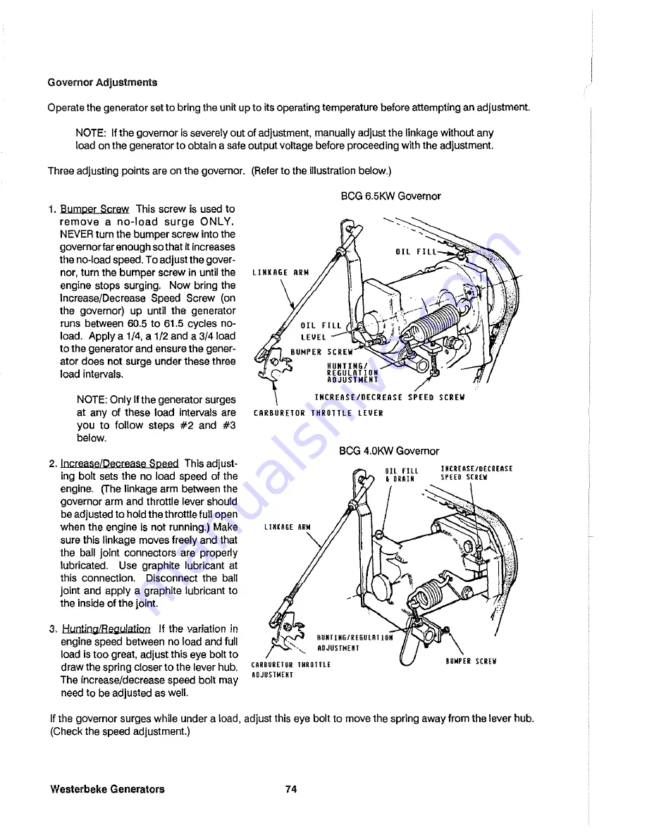 Westerbeke BCG4.0KW Operator'S Manual Download Page 77