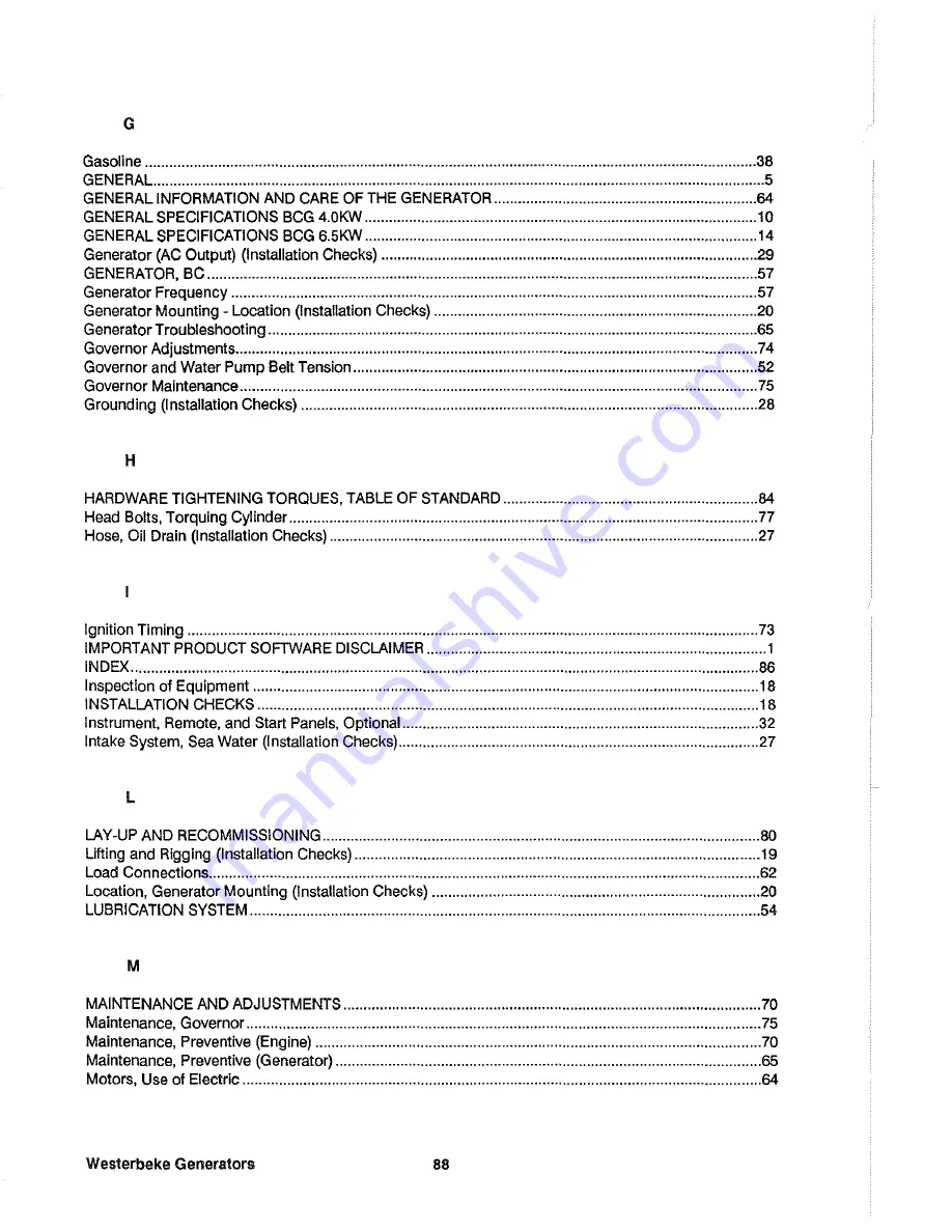 Westerbeke BCG4.0KW Operator'S Manual Download Page 91