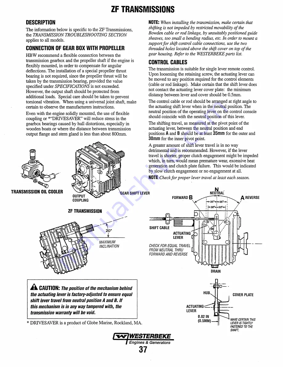 Westerbeke W-70GA Operator'S Manual Download Page 43