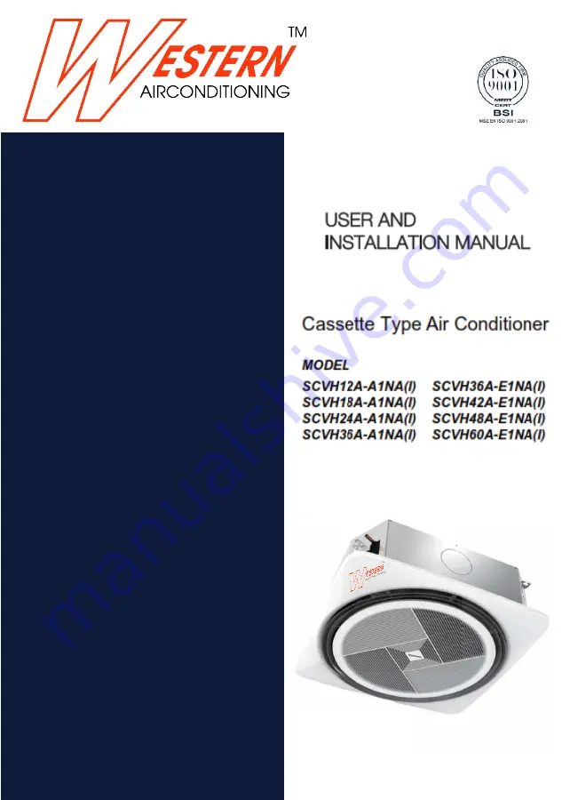 Western Airconditioning SCVH12A-A1NA I Скачать руководство пользователя страница 1