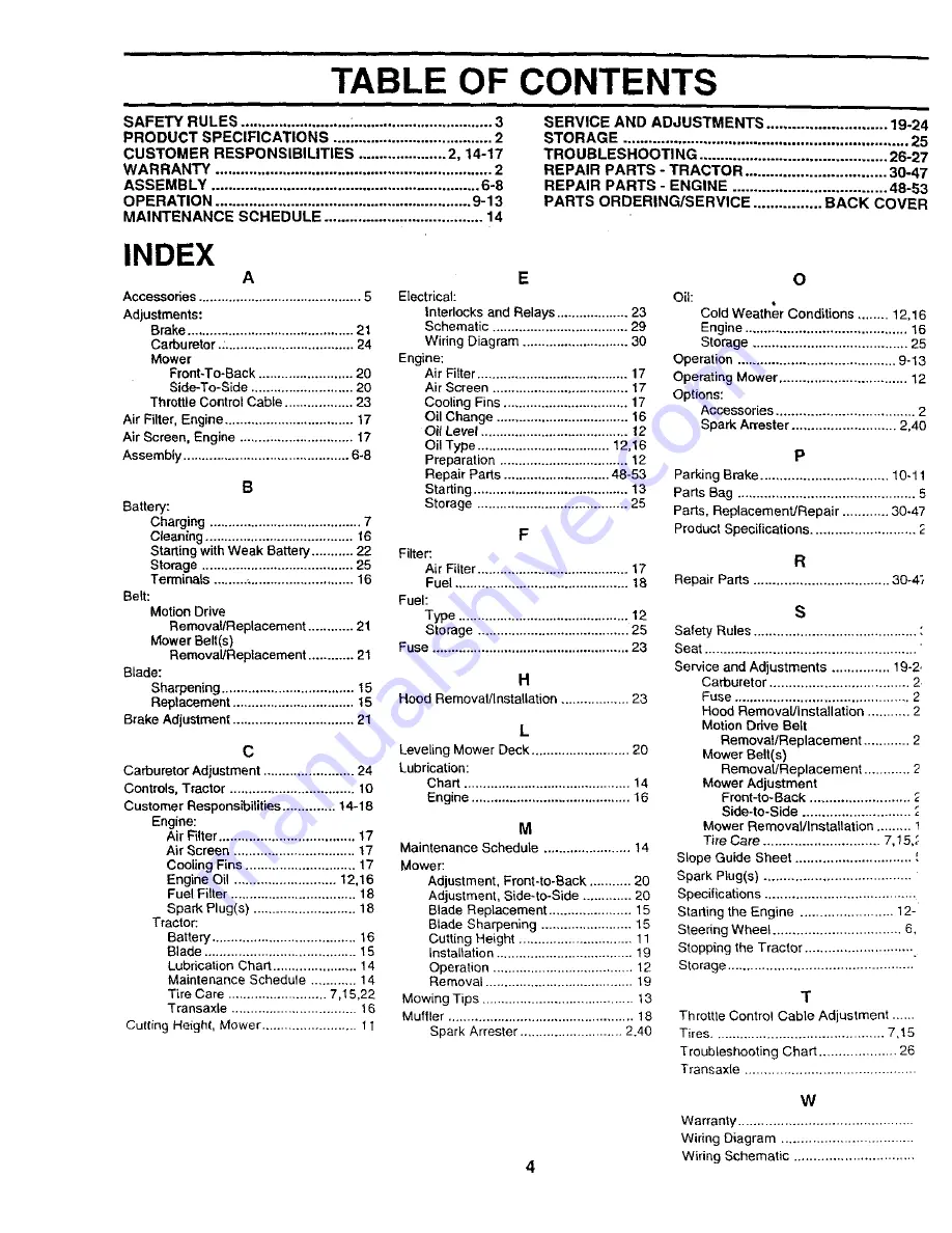 Western Auto AYP7167A79 Скачать руководство пользователя страница 4