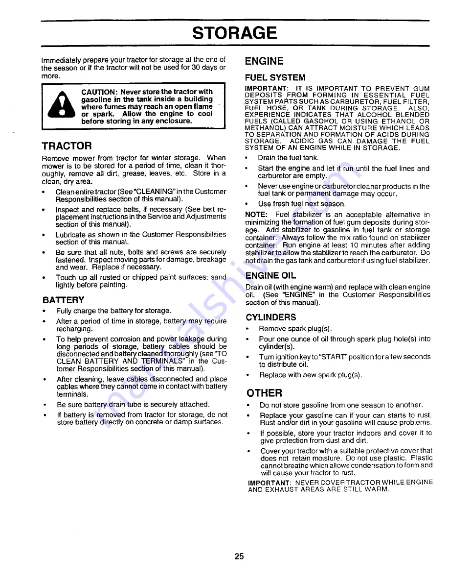 Western Auto AYP7167A79 Operation And Service Instructions Manual Download Page 25