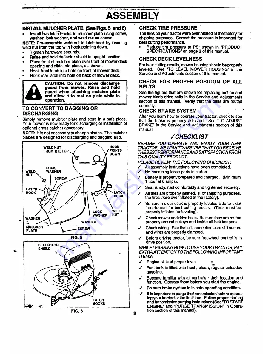 Western Auto AYP9187B89 Series Operation And Service Instructions Manual Download Page 8