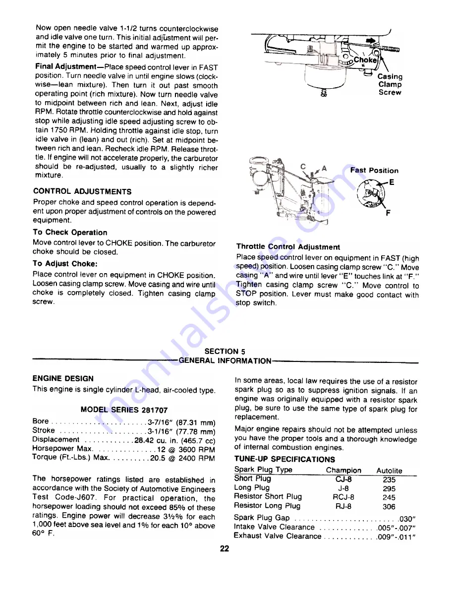 Western Auto MTD7122B09 Operation And Service Instructions Manual Download Page 22