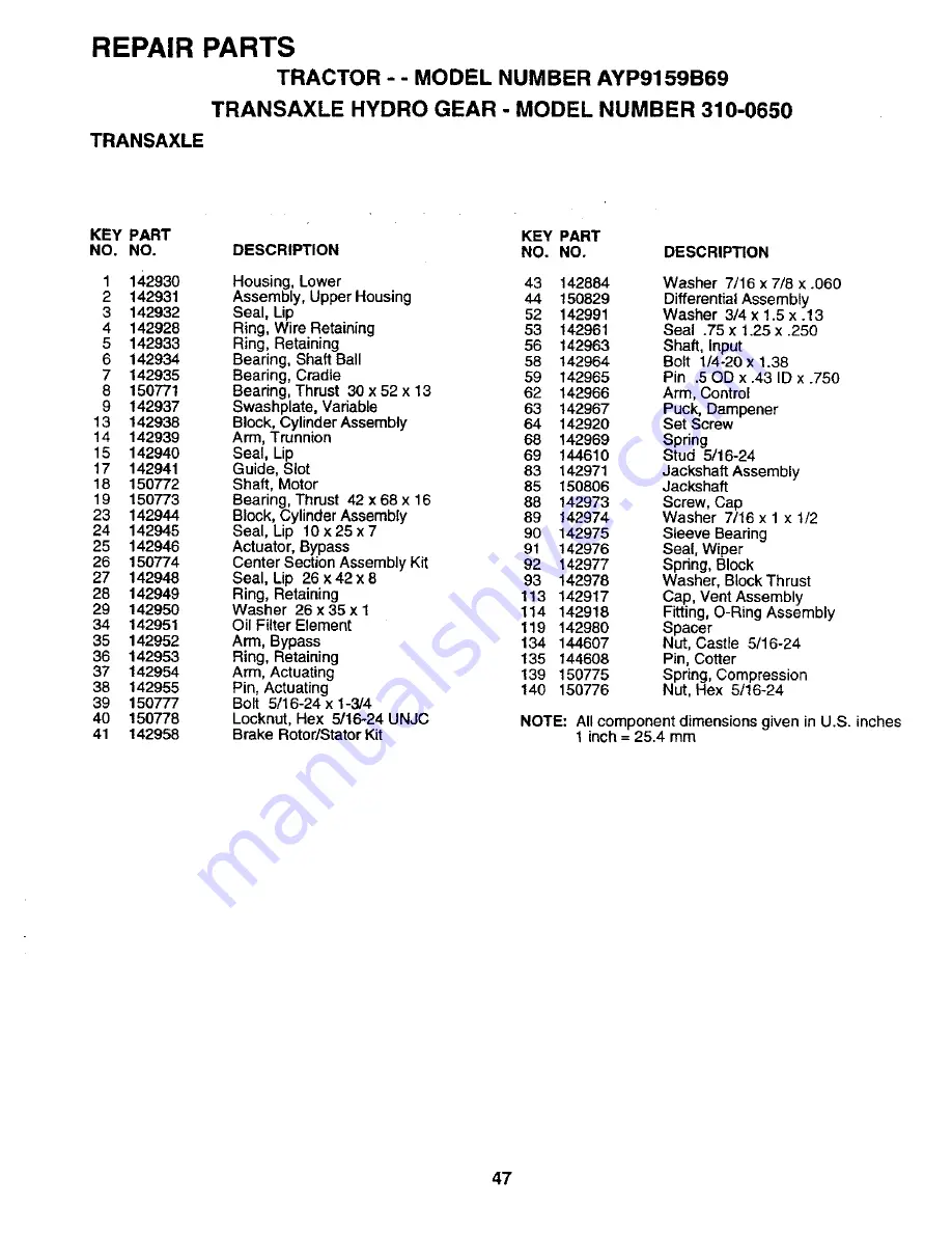 Western Auto Western Auto 917.259930 Operation and Скачать руководство пользователя страница 47