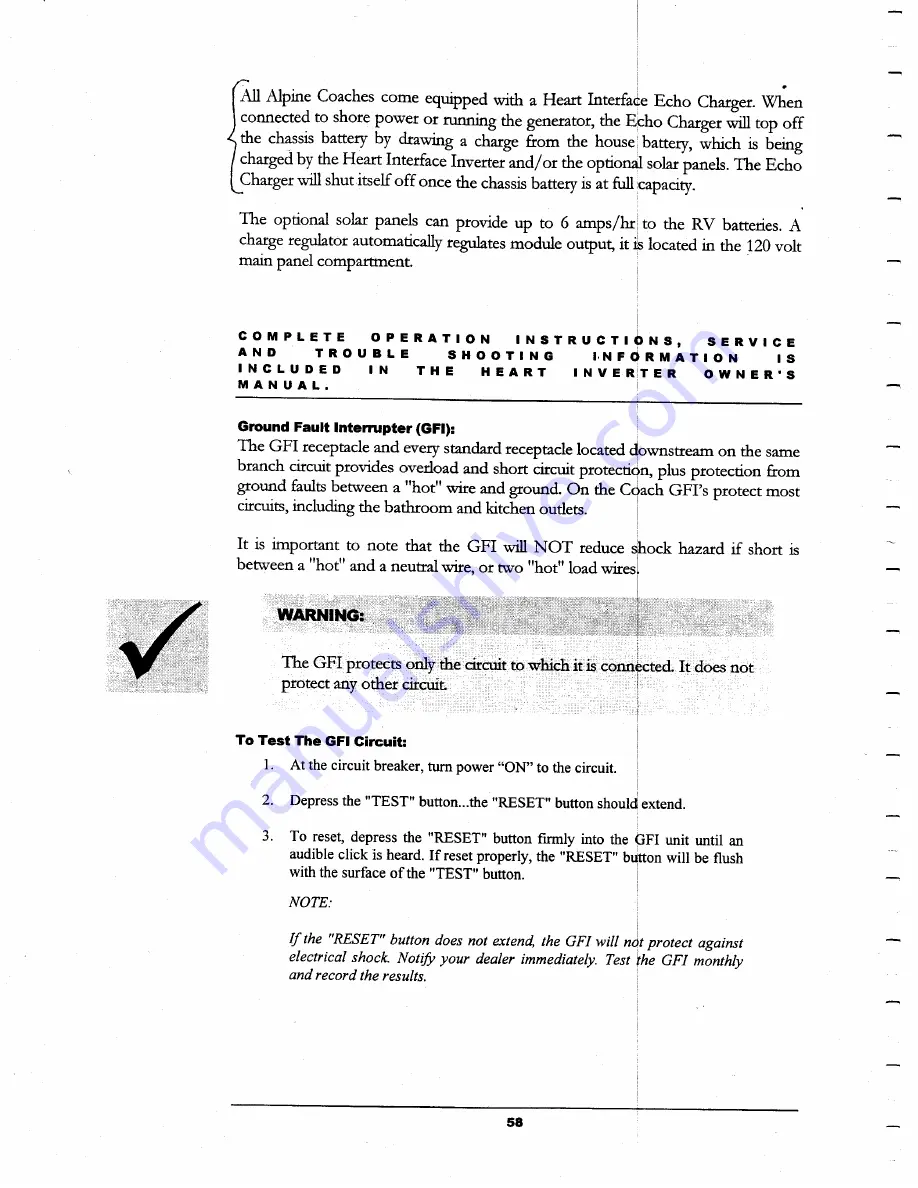 Western Recreational Vehicle 1999 Alpine Coach Manual Download Page 64