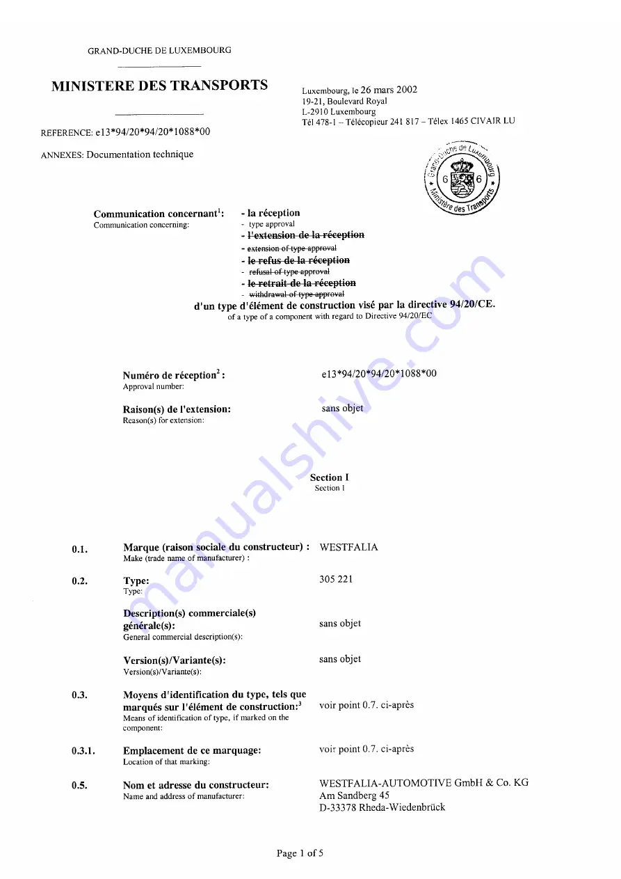 Westfalia 305 221 Installation And Operation Instructions Manual Download Page 30