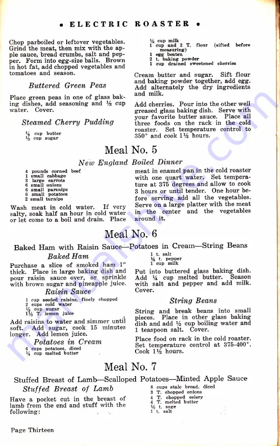 Westinghouse De Luxe Adjustomatic Recipe Book Download Page 13