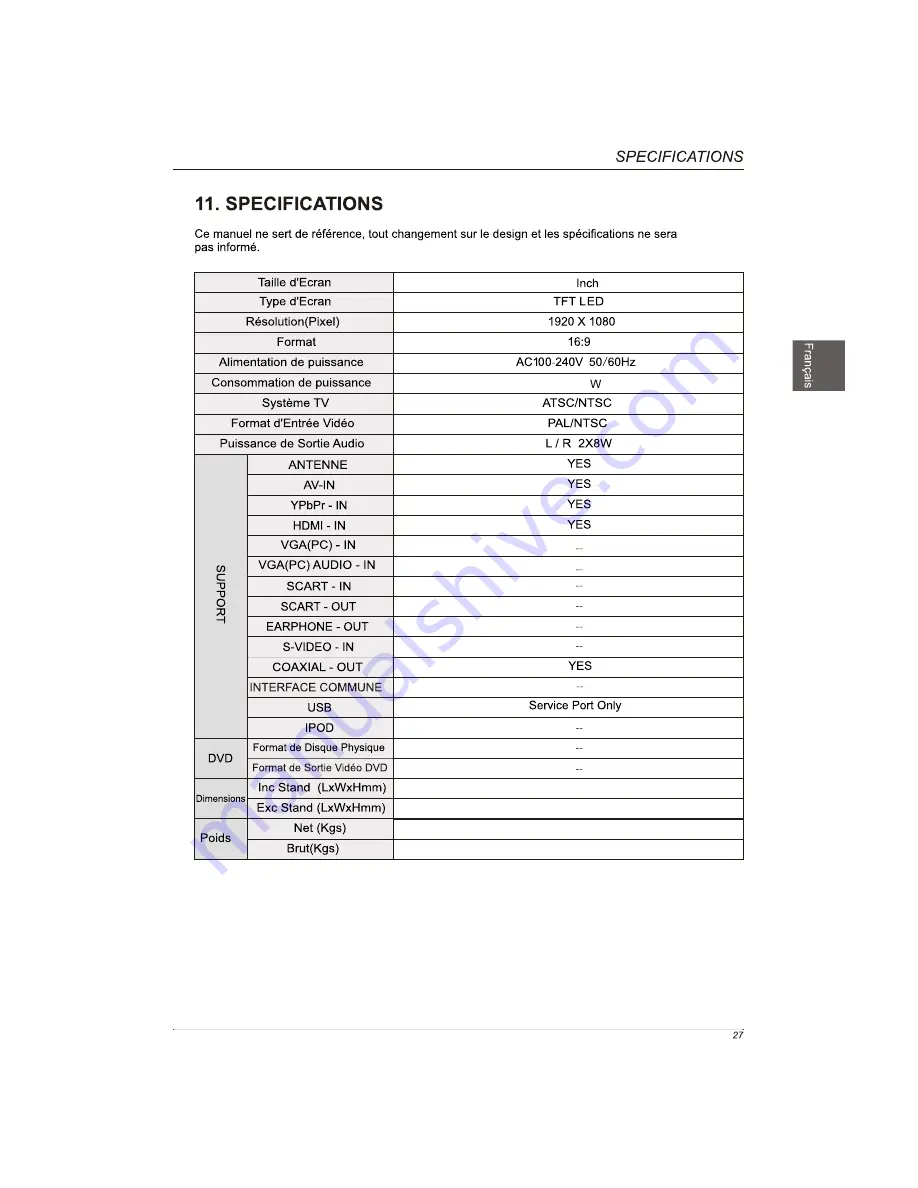 Westinghouse DW50F1Y1 Скачать руководство пользователя страница 56