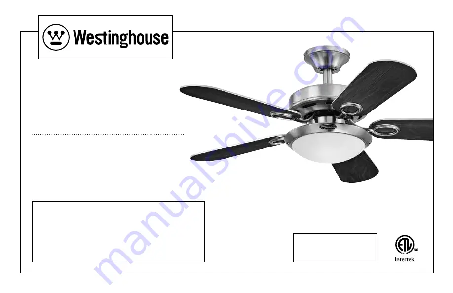 Westinghouse ETL-ES-Cassidy-WH16 Owner'S Manual Download Page 1