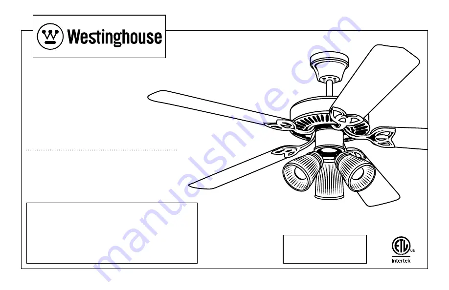 Westinghouse ETL-ES-Vintage-WH20 Owner'S Manual Download Page 1