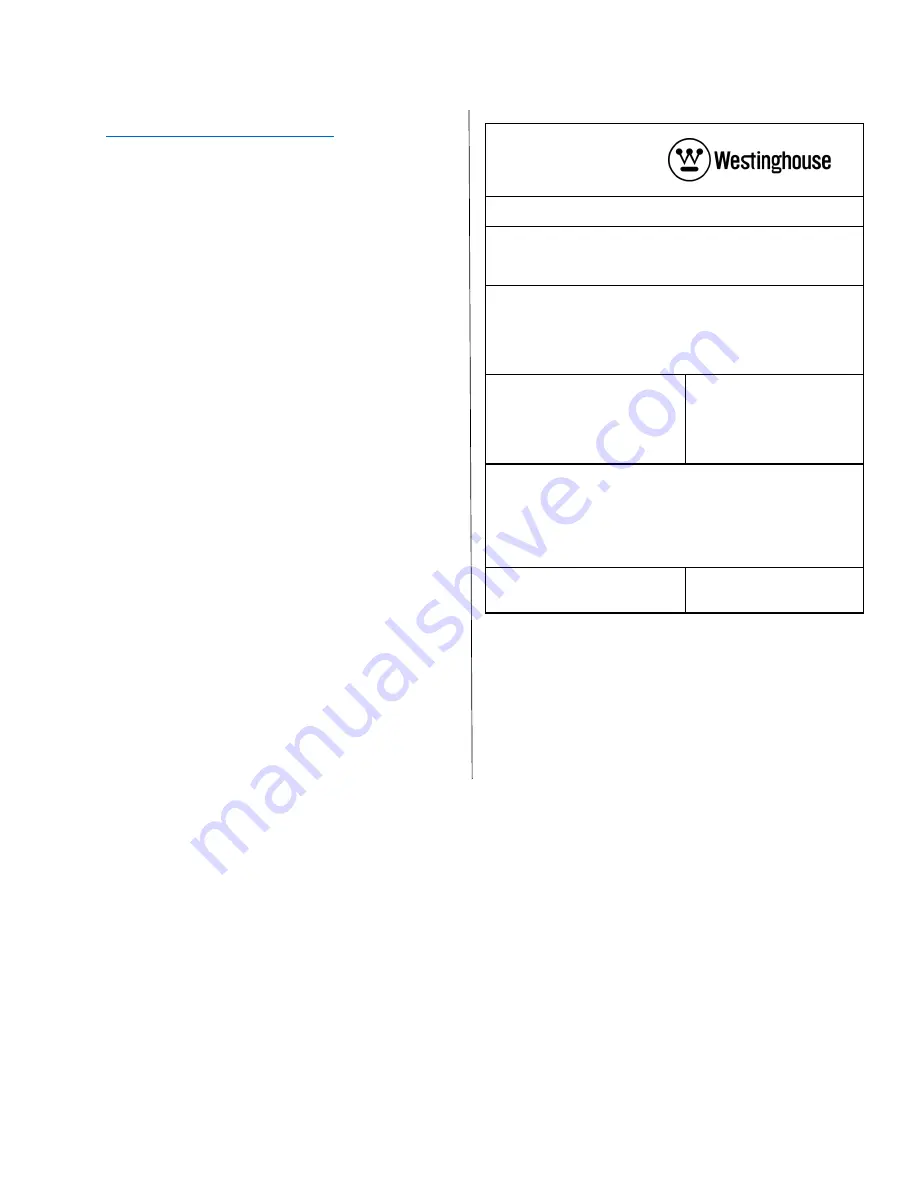Westinghouse JE45WW2A-DS Скачать руководство пользователя страница 3