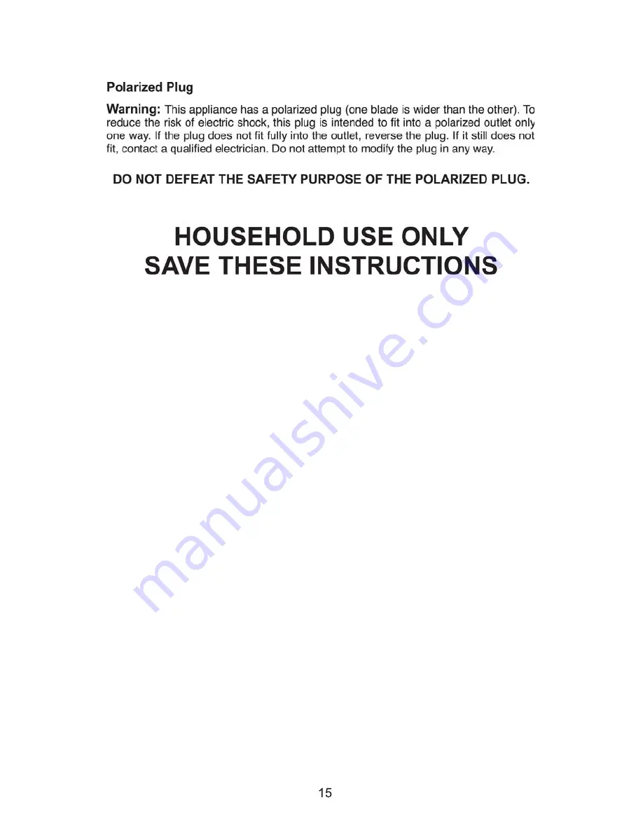 Westinghouse SA 61950 Operation & Instruction Manual Download Page 15