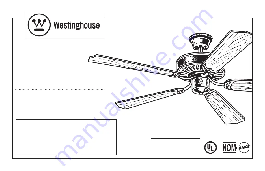 Westinghouse Verandah Breeze Series Owner'S Manual Download Page 1