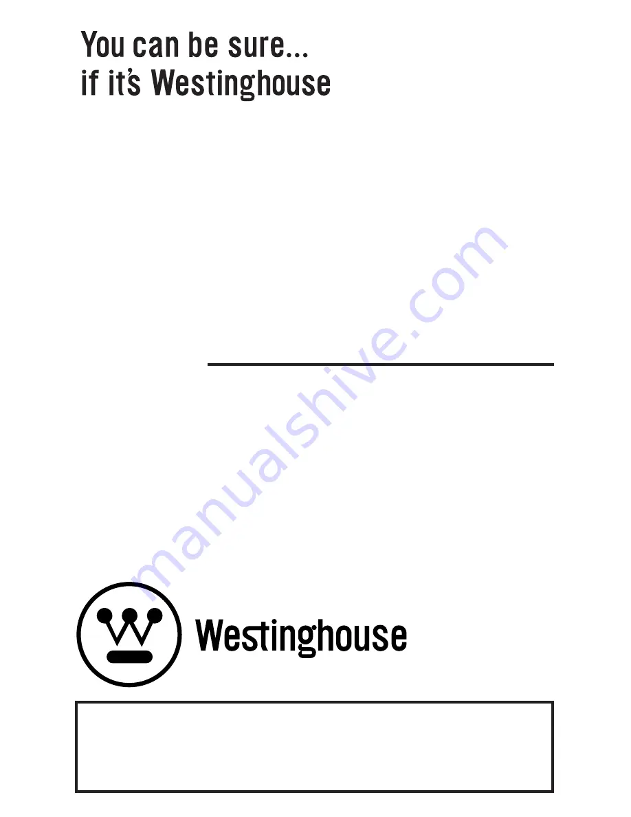 Westinghouse W-029 Скачать руководство пользователя страница 1