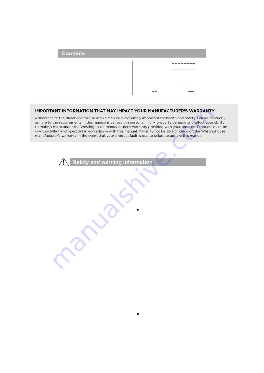 Westinghouse WFB2804S Скачать руководство пользователя страница 2