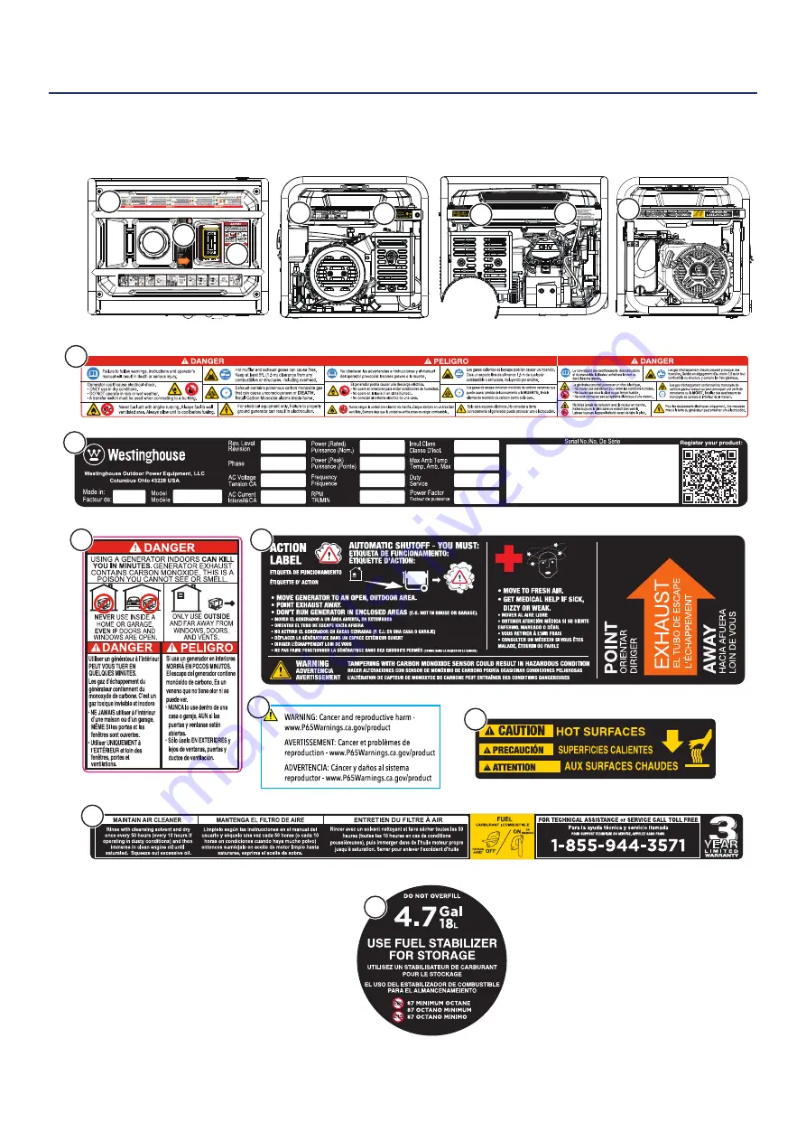 Westinghouse WGen5300cv User Manual Download Page 63