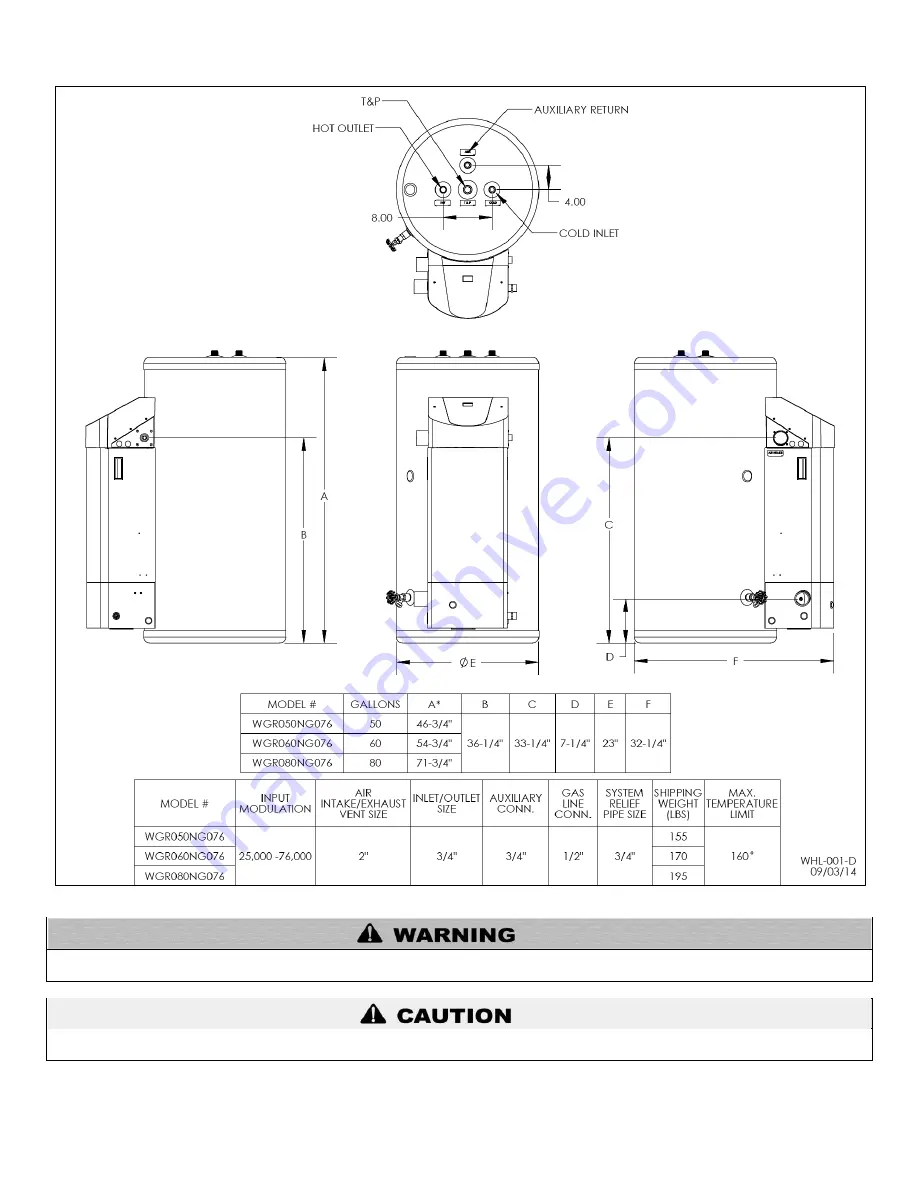 Westinghouse WGR050LP076 Installation Instructions Manual Download Page 15