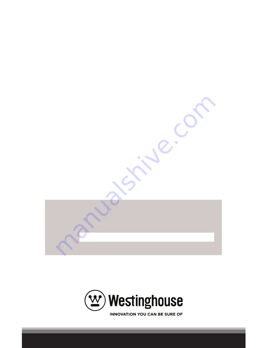 Westinghouse WTO950 series User Manual Download Page 1