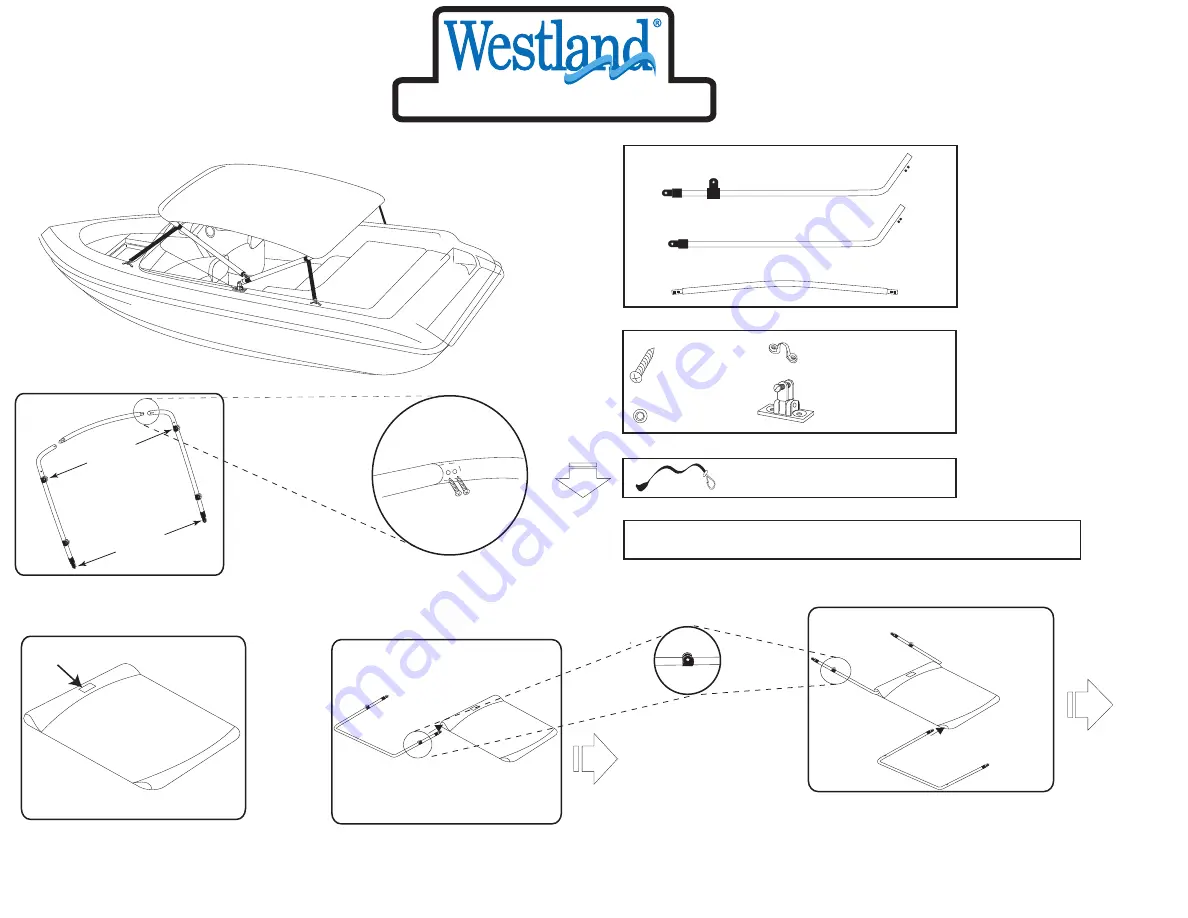 Westland 2-Bow Aluminum Bimini Скачать руководство пользователя страница 1