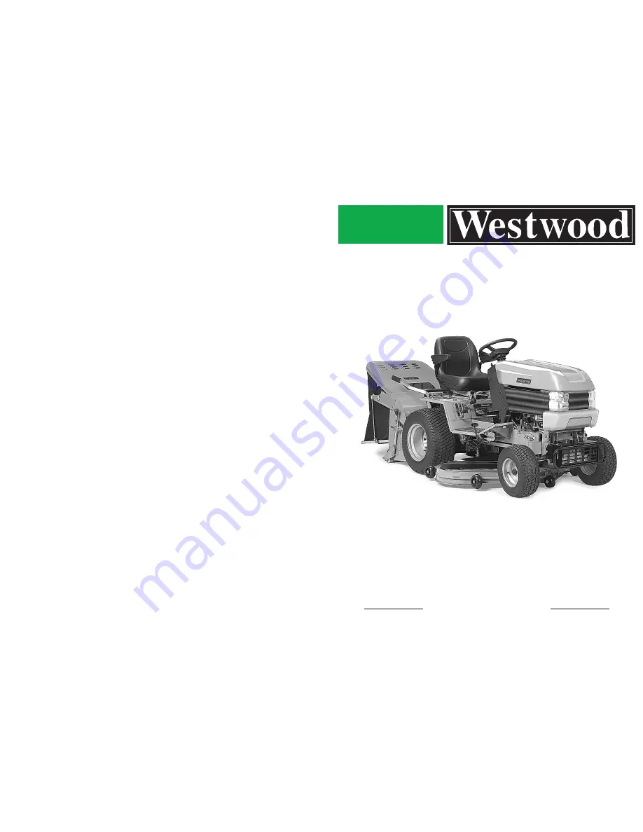 Westwood SV20 Operator'S Manual Download Page 1