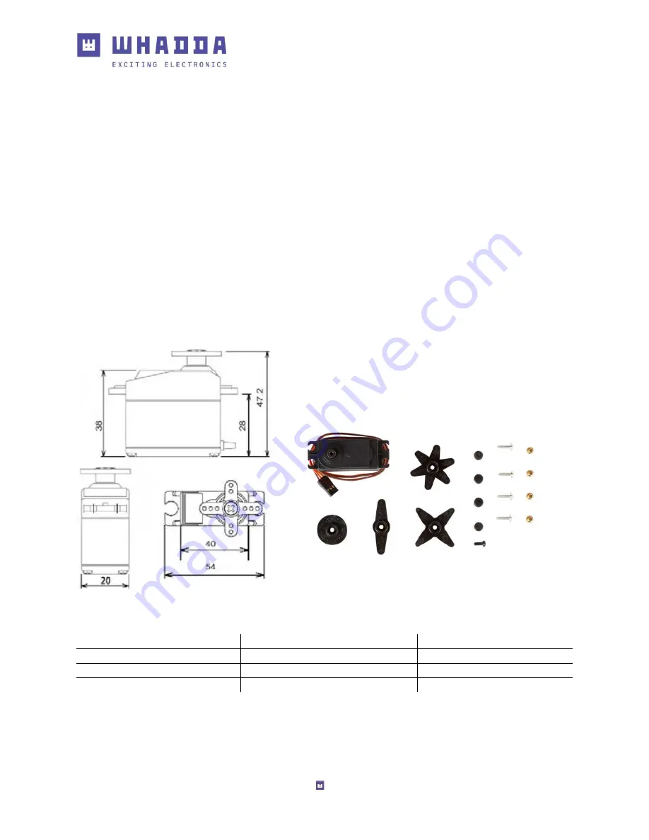 Whadda SERVO-MG995 Скачать руководство пользователя страница 3