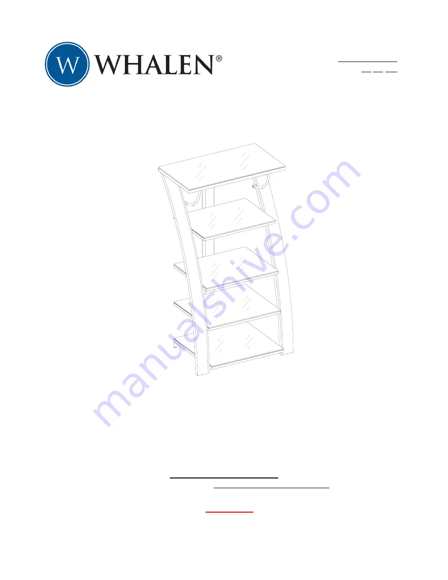 Whalen Audio Video Tower Скачать руководство пользователя страница 1