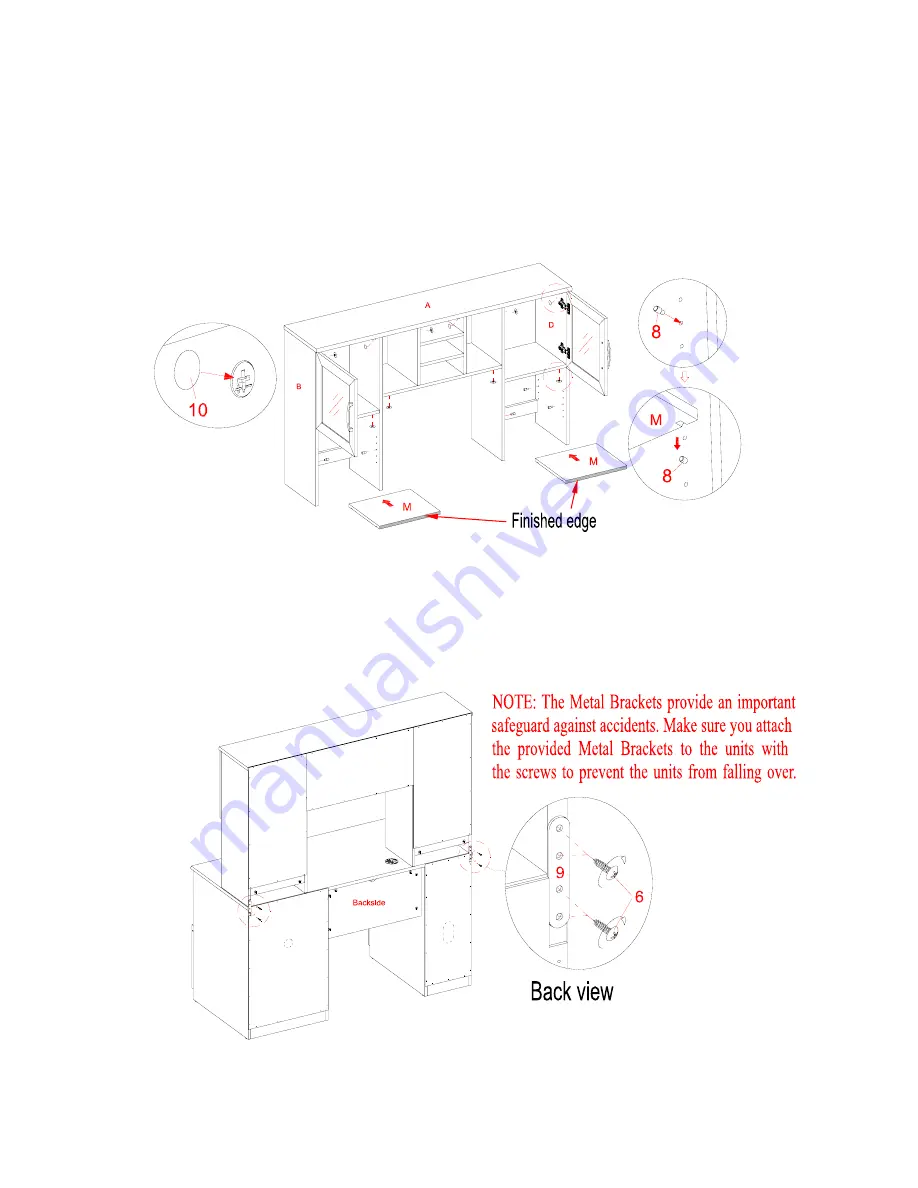 Whalen Greenwich Computer Desk with Hutch Скачать руководство пользователя страница 12