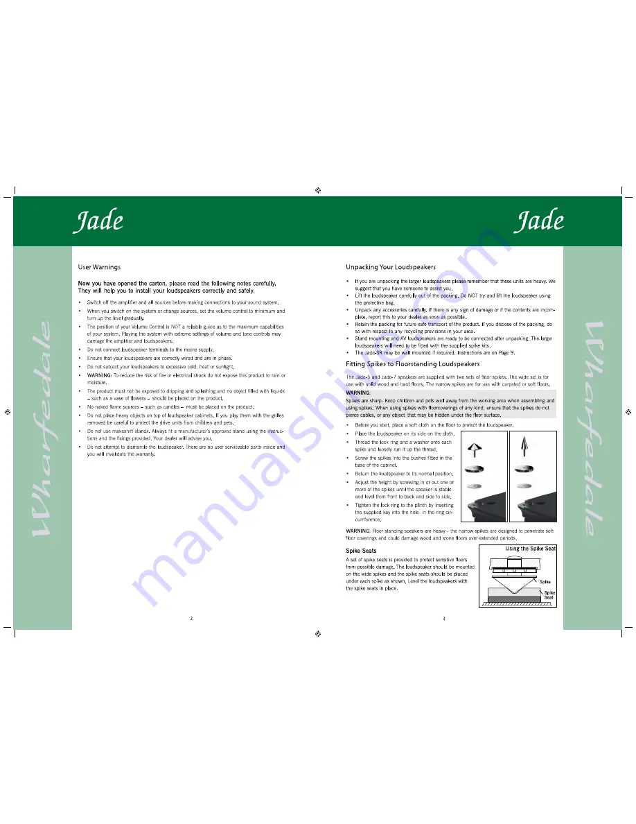 Wharfedale Pro JADE SERIES JADE-C1 User Manual Download Page 2