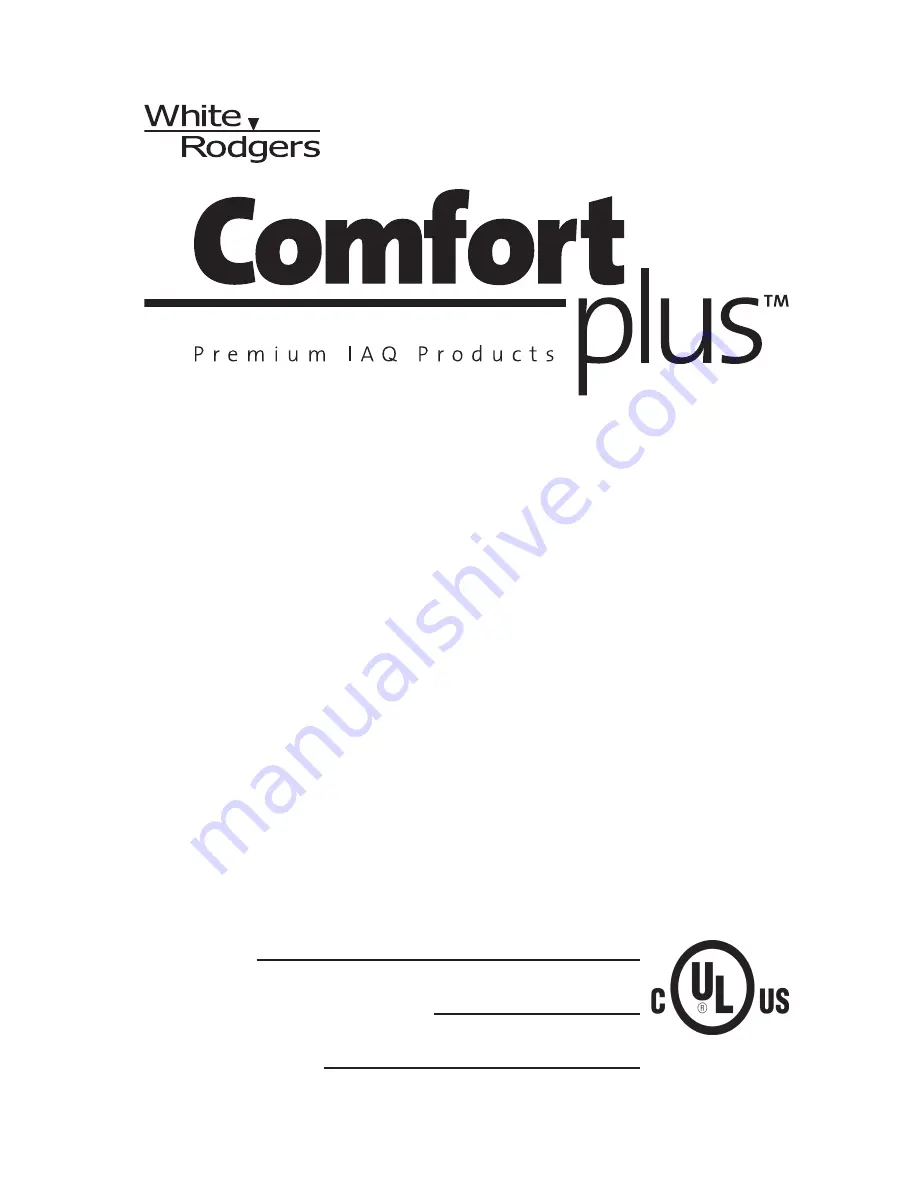 White Rodgers ComfortPlus HSP2000 Installation Instructions Manual Download Page 1