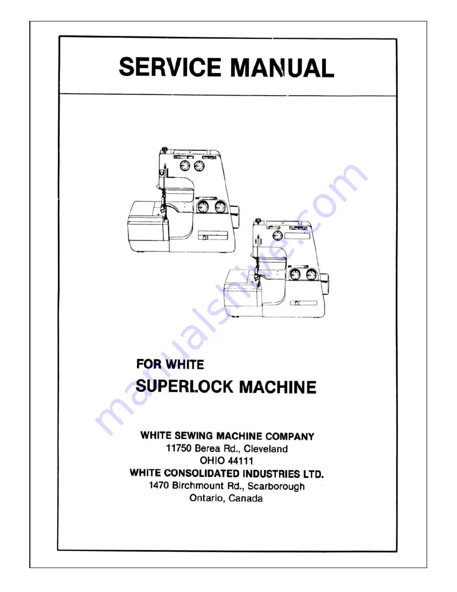 White Sewing superlock 503 Service Manual Download Page 1