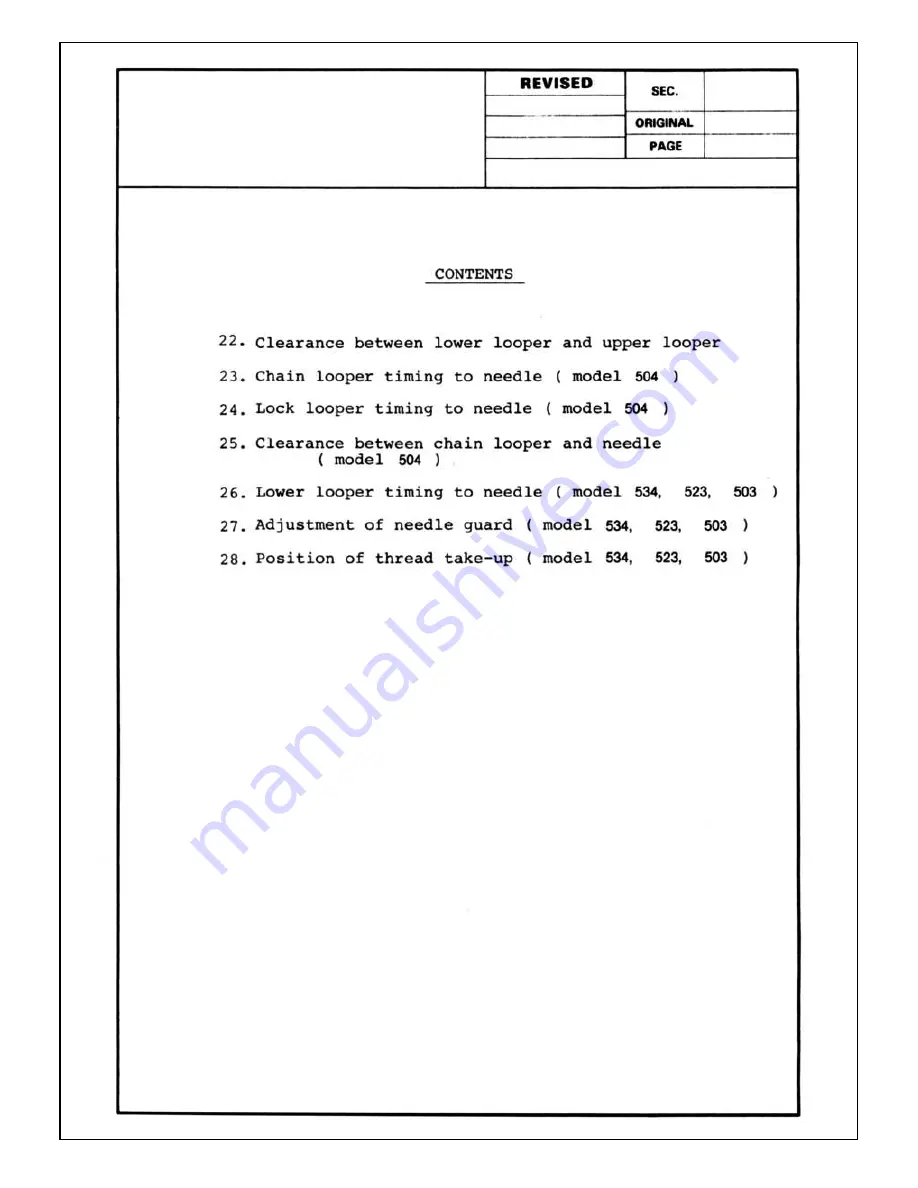 White Sewing superlock 503 Service Manual Download Page 3