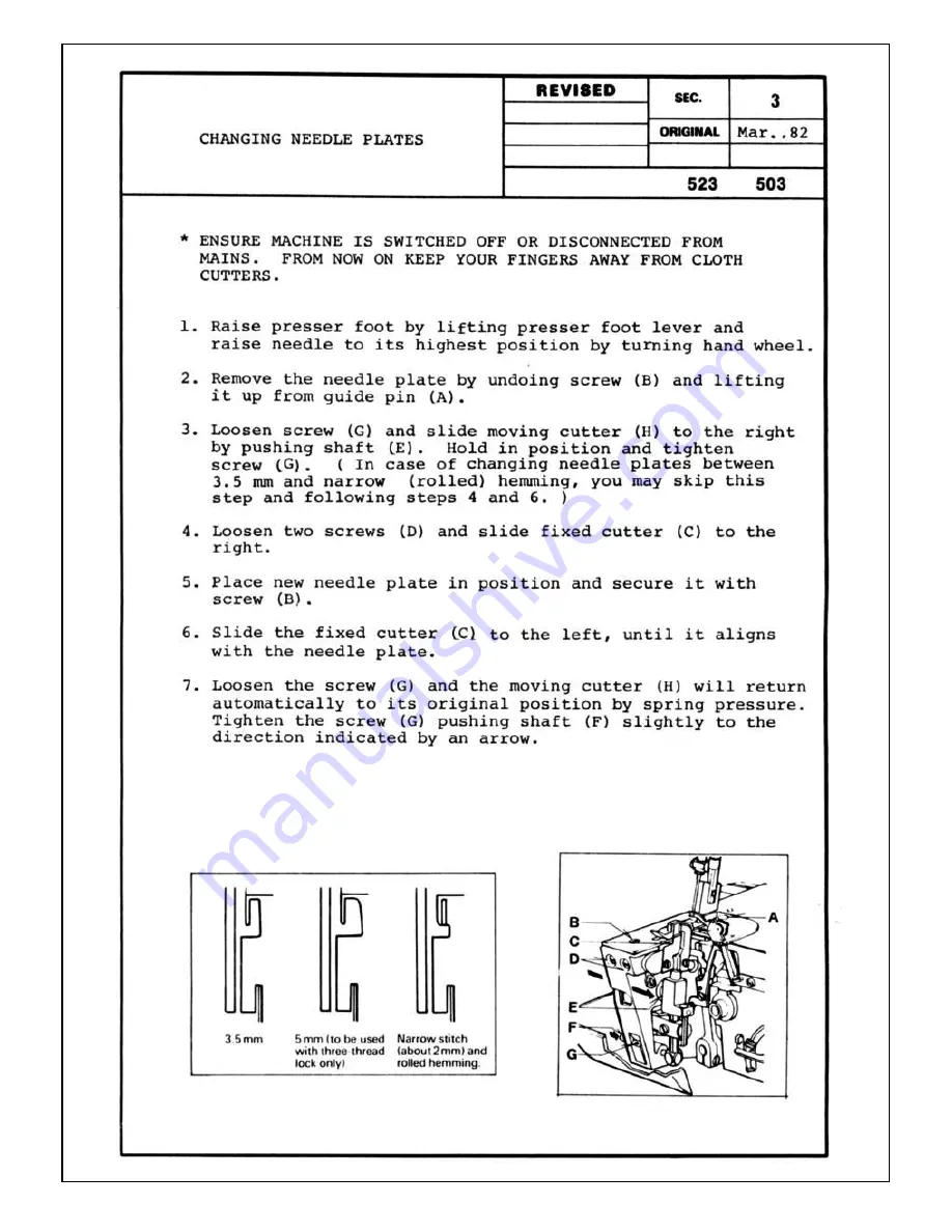 White Sewing superlock 503 Service Manual Download Page 7