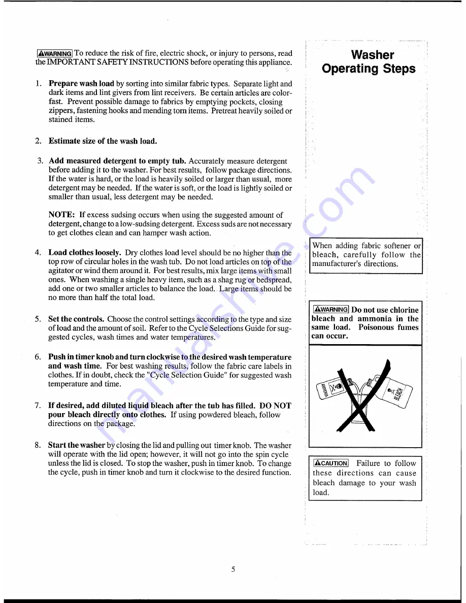 White-Westinghouse LA271M Owner'S Manual Download Page 5