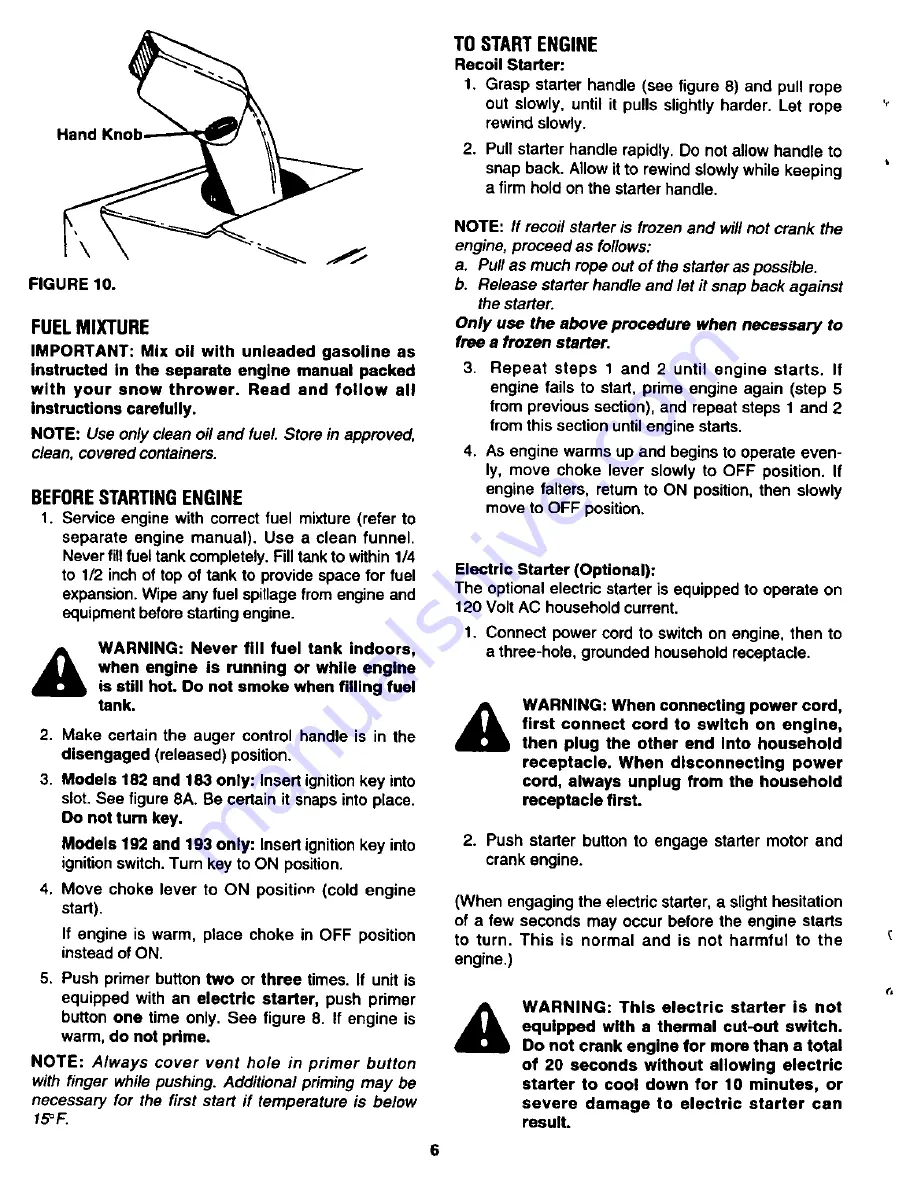 White snow boss 300 Owner'S Manual Download Page 6