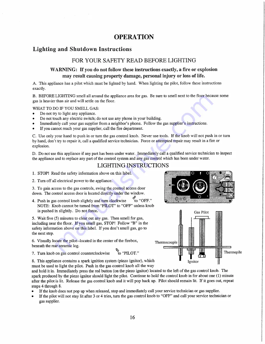 Whitfield VISION 30 Owner'S Manual Download Page 16