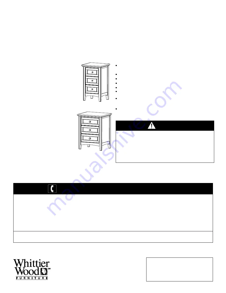 Whittier Wood Furniture 1100AFGACa Скачать руководство пользователя страница 1