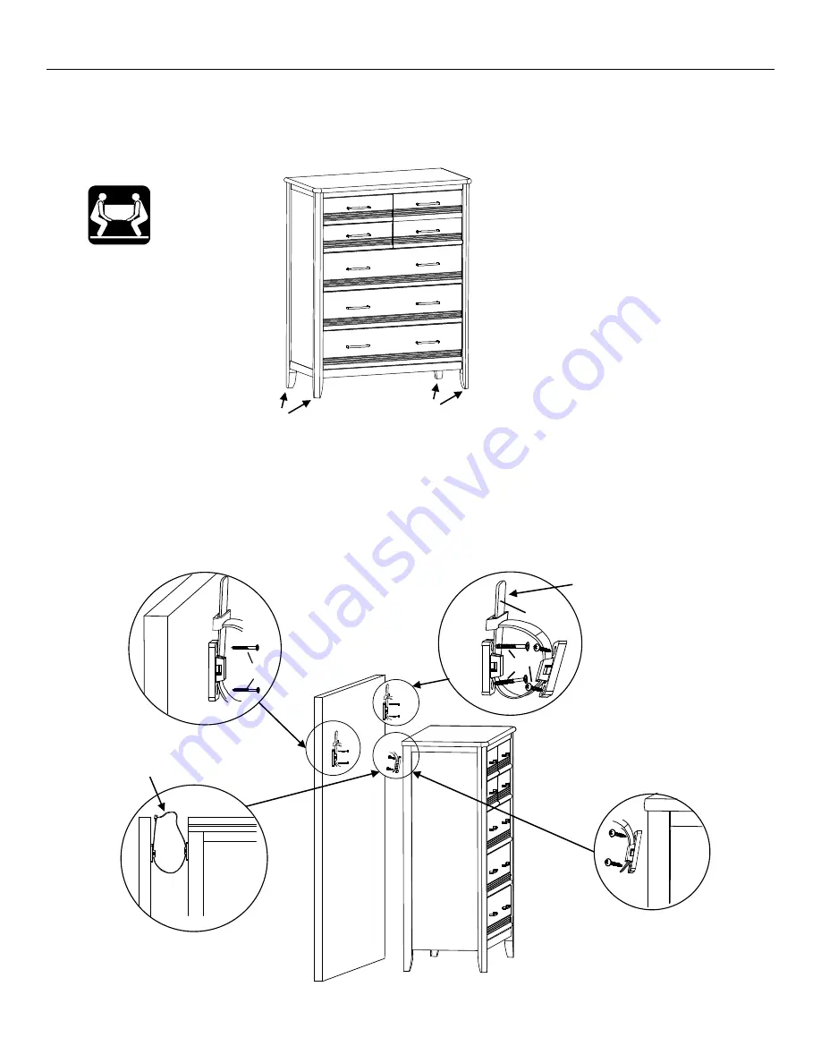 Whittier Wood Furniture 1136AFGSPb Assembly Instructions Download Page 3