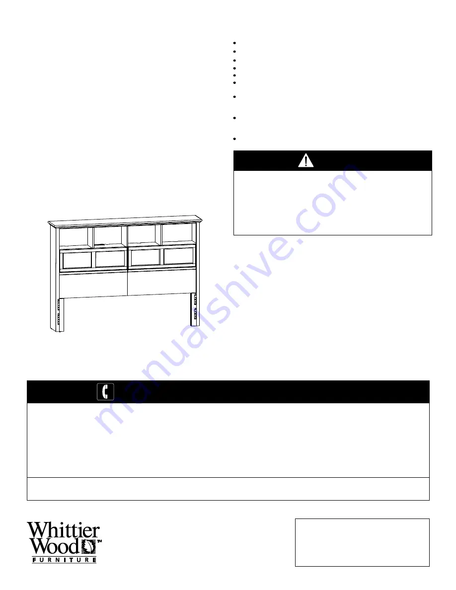 Whittier Wood Furniture 1382AFGACg Скачать руководство пользователя страница 1