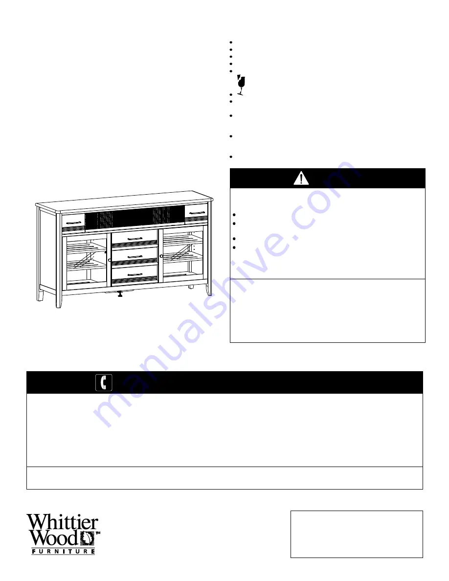 Whittier Wood Furniture 2091AFCAFc Скачать руководство пользователя страница 1