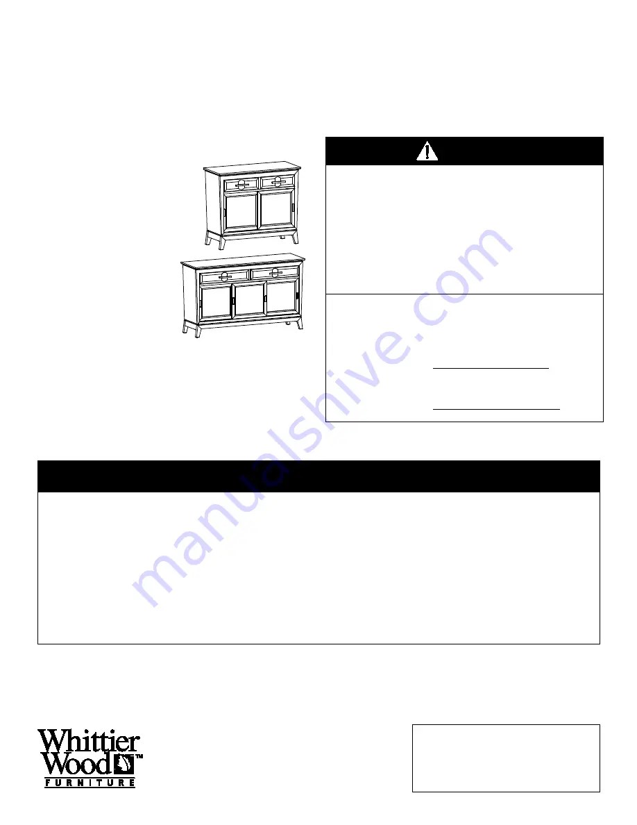 Whittier Wood Furniture 3525DUET Скачать руководство пользователя страница 1