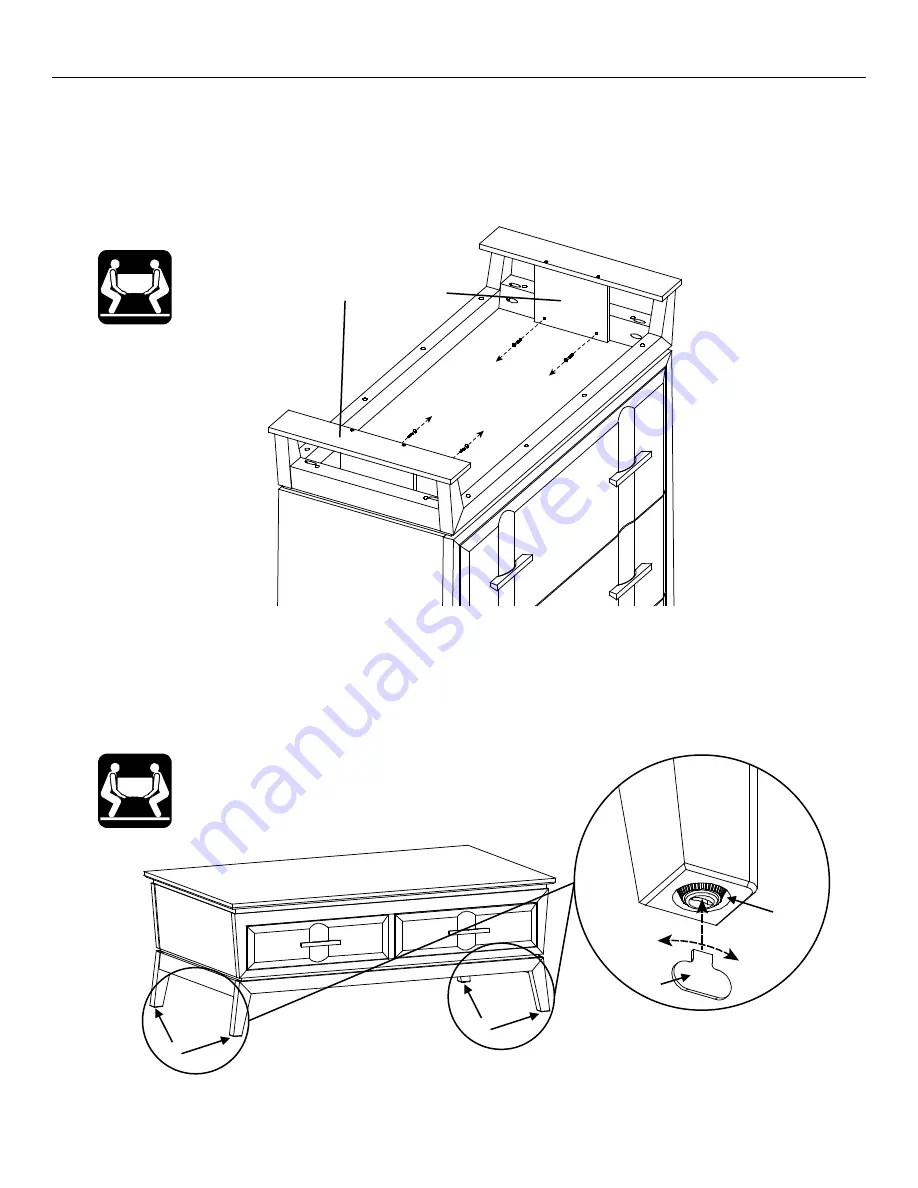 Whittier Wood Furniture Addison Lift-Top 3524DUETb Assembly Instructions Download Page 3