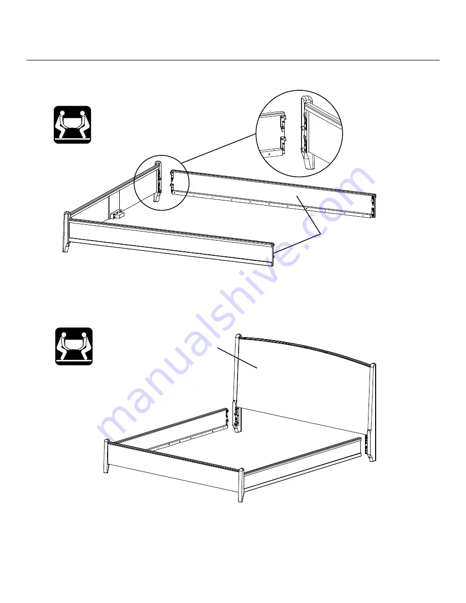 Whittier Wood Furniture Bryce Queen Curved 2604RLN Assembly Instructions Manual Download Page 5